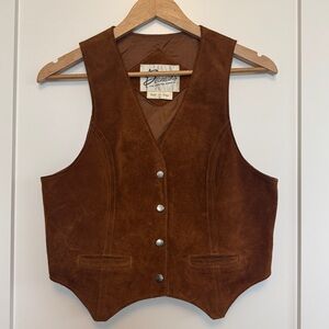 Berman’s Suede Leather Snap Vest Woman’s LG 
Vintage Western Dandy Festival Wear